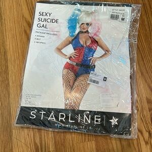 Color block sexy suicide girl squad romper neck piece women’s medium Quinn